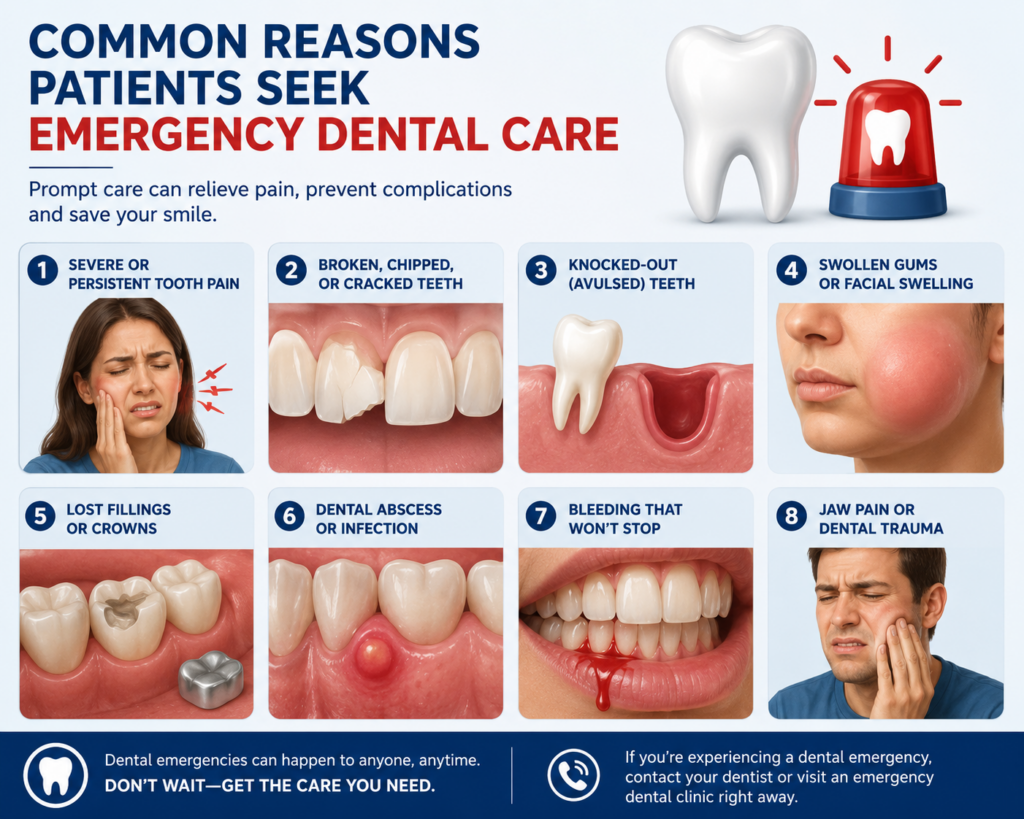 Common reasons patients seek emergency dental care